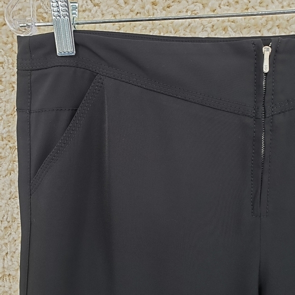 PHILIPPE Adec Paris Women US 6 black trousers pants front zip pockets Poly blend - Picture 4 of 11